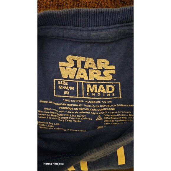 Star Wars Mandalorian Child "Today I Feel" Graphic Blue T-Shirt For Kids Size M/ - Picture 4 of 5